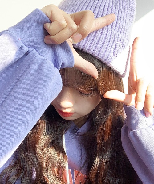 EPICKS（エピックス）の「ロゴ刺繍リブニットキャップ（ニットキャップ/ビーニー・レディース・ブラック/パープル/ピンク/イエロー/オレンジ/ブルー/アイボリー/グリーン・F）」の11枚目の写真