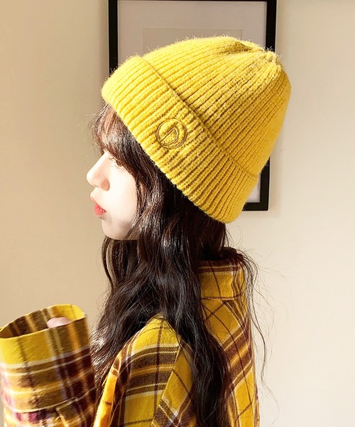 EPICKS（エピックス）の「ロゴ刺繍リブニットキャップ（ニットキャップ/ビーニー・レディース・ブラック/パープル/ピンク/イエロー/オレンジ/ブルー/アイボリー/グリーン・F）」の12枚目の写真