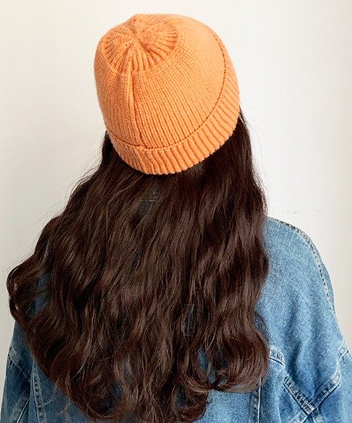 EPICKS（エピックス）の「ロゴ刺繍リブニットキャップ（ニットキャップ/ビーニー・レディース・ブラック/パープル/ピンク/イエロー/オレンジ/ブルー/アイボリー/グリーン・F）」の14枚目の写真