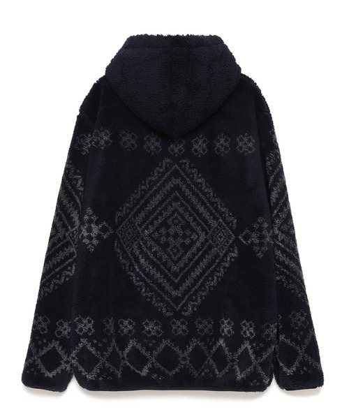 SEAGREEN(シーグリーン)の「Seagreen(シーグリーン) NATIVE PATTERN BLEACH FLEECE ZIP HOODIE(パーカー・メンズ・ネイビー・2/4/3)」の2枚目の写真
