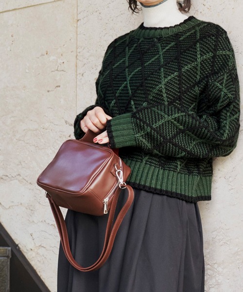 Chaco closet（チャコ クローゼット）の「2WAYジャガードショートニットプルオーバーカーディガン（カーディガン/ボレロ・レディース・ベージュ/ブラウン/グリーン/アイボリー/ブラック/ライトブラウン/グレー・FREE）」の18枚目の写真