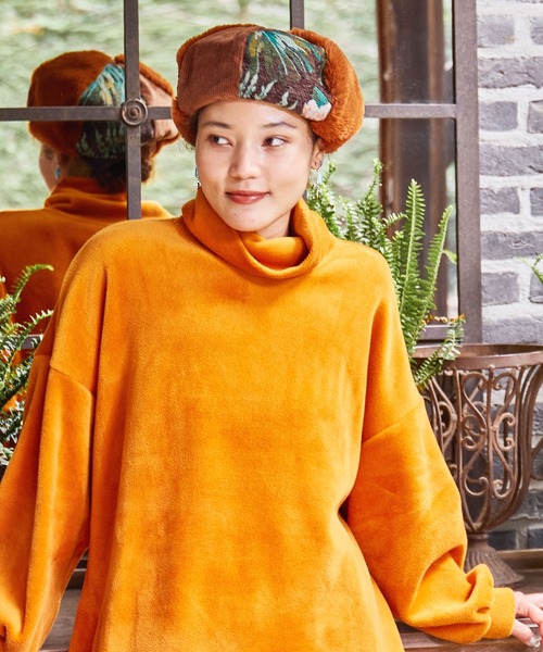 チャイハネ（チャイハネ）の「【チャイハネ】フラリパッチワークベレー（ハンチング/ベレー帽・レディース・ブラック/ホワイト/ブラウン・FREE）」の12枚目の写真