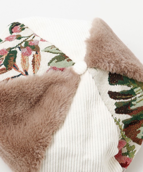 チャイハネ（チャイハネ）の「【チャイハネ】フラリパッチワークベレー（ハンチング/ベレー帽・レディース・ブラック/ホワイト/ブラウン・FREE）」の5枚目の写真