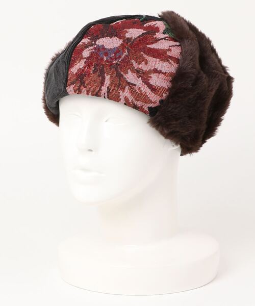 チャイハネ（チャイハネ）の「【チャイハネ】フラリパッチワークベレー（ハンチング/ベレー帽・レディース・ブラック/ホワイト/ブラウン・FREE）」の7枚目の写真