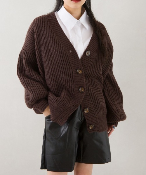 SpRay(スプレイ)の「アゼルーズカーディガン(カーディガン/ボレロ・レディース・ブラウン/ピンク/ライム/グリーン/ブルー/アイボリー/ブラック/オレンジ/ライトベージュ・FREE)」の5枚目の写真