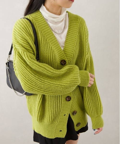 SpRay(スプレイ)の「アゼルーズカーディガン(カーディガン/ボレロ・レディース・ブラウン/ピンク/ライム/グリーン/ブルー/アイボリー/ブラック/オレンジ/ライトベージュ・FREE)」の7枚目の写真