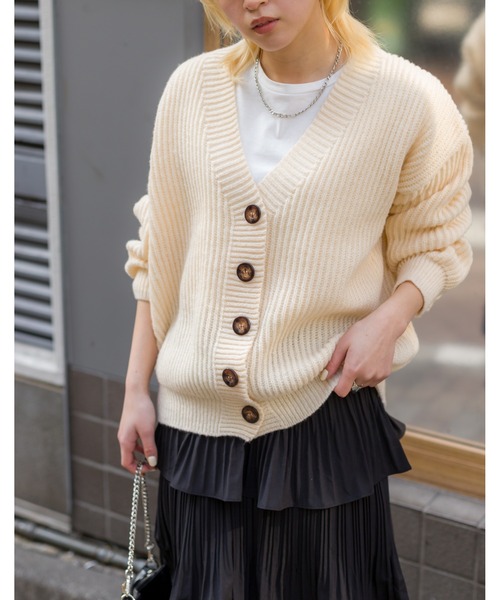 SpRay(スプレイ)の「アゼルーズカーディガン(カーディガン/ボレロ・レディース・ブラウン/ピンク/ライム/グリーン/ブルー/アイボリー/ブラック/オレンジ/ライトベージュ・FREE)」の6枚目の写真