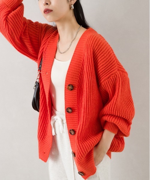 SpRay(スプレイ)の「アゼルーズカーディガン(カーディガン/ボレロ・レディース・ブラウン/ピンク/ライム/グリーン/ブルー/アイボリー/ブラック/オレンジ/ライトベージュ・FREE)」の9枚目の写真