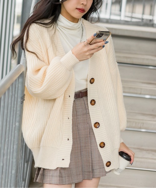 SpRay(スプレイ)の「アゼルーズカーディガン(カーディガン/ボレロ・レディース・ブラウン/ピンク/ライム/グリーン/ブルー/アイボリー/ブラック/オレンジ/ライトベージュ・FREE)」の3枚目の写真