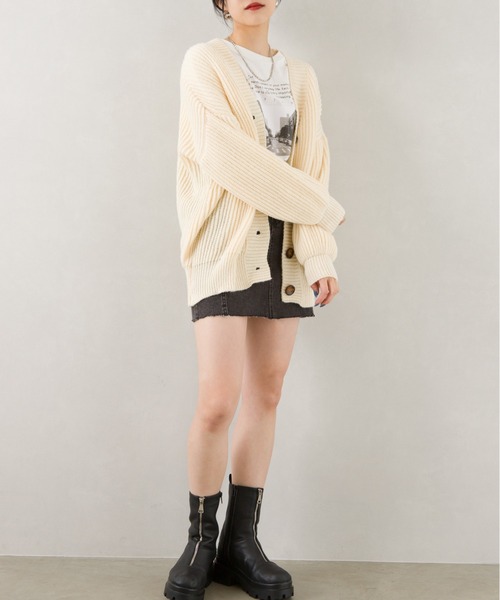 SpRay(スプレイ)の「アゼルーズカーディガン(カーディガン/ボレロ・レディース・ブラウン/ピンク/ライム/グリーン/ブルー/アイボリー/ブラック/オレンジ/ライトベージュ・FREE)」の11枚目の写真