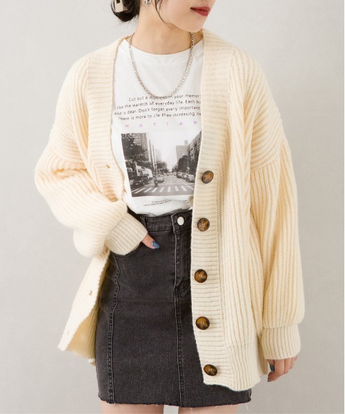 SpRay(スプレイ)の「アゼルーズカーディガン(カーディガン/ボレロ・レディース・ブラウン/ピンク/ライム/グリーン/ブルー/アイボリー/ブラック/オレンジ/ライトベージュ・FREE)」の13枚目の写真