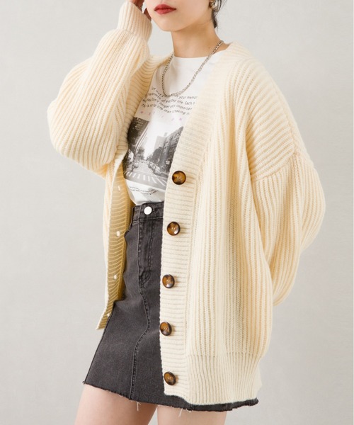 SpRay(スプレイ)の「アゼルーズカーディガン(カーディガン/ボレロ・レディース・ブラウン/ピンク/ライム/グリーン/ブルー/アイボリー/ブラック/オレンジ/ライトベージュ・FREE)」の14枚目の写真