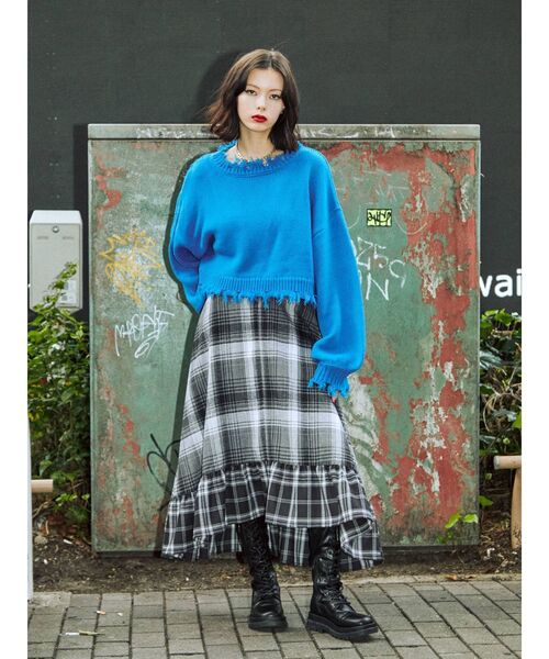 jouetie（ジュエティ）の「ヘムフリルミディスカート（スカート・レディース・ブラック/パープル/グレー/レッド・MEDIUM）」の5枚目の写真