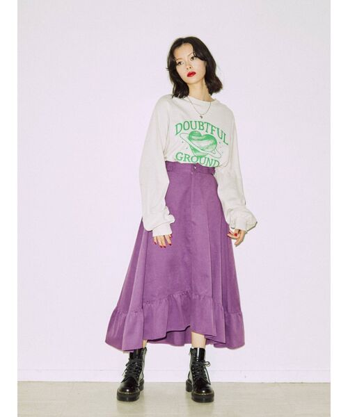 jouetie（ジュエティ）の「ヘムフリルミディスカート（スカート・レディース・ブラック/パープル/グレー/レッド・MEDIUM）」の19枚目の写真