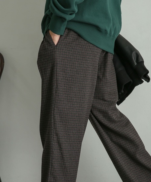 SENSE OF PLACE by URBAN RESEARCH（センスオブプレイスバイアーバンリサーチ）の「チェックウールブレンドワイドパンツ（スラックス・メンズ・ブラック/ベージュ・MEDIUM/LARGE）」の8枚目の写真