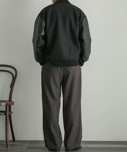 SENSE OF PLACE by URBAN RESEARCH（センスオブプレイスバイアーバンリサーチ）の「チェックウールブレンドワイドパンツ（スラックス・メンズ・ブラック/ベージュ・MEDIUM/LARGE）」の15枚目の写真