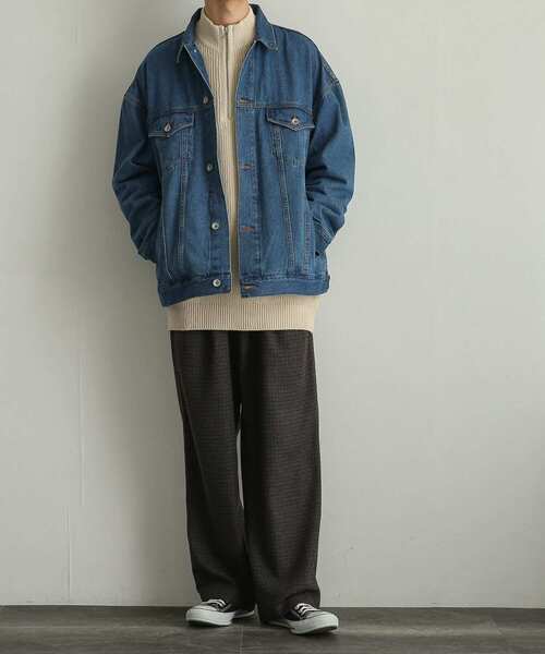 SENSE OF PLACE by URBAN RESEARCH（センスオブプレイスバイアーバンリサーチ）の「チェックウールブレンドワイドパンツ（スラックス・メンズ・ブラック/ベージュ・MEDIUM/LARGE）」の16枚目の写真