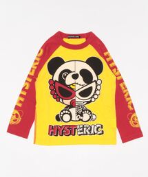 HYSTERIC MINI（ヒステリックミニ）の「PANDA SKULL ラグラン長袖Tシャツ（Tシャツ/カットソー・キッズ）」