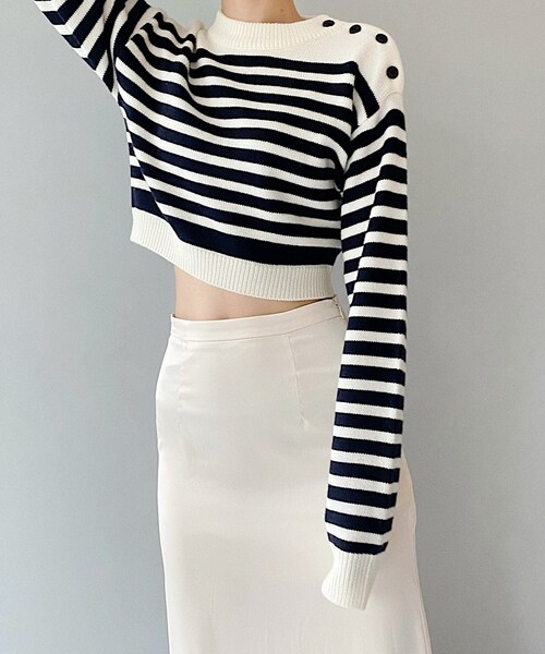 Charles Chaton（シャルルシャトン）の「マリンニットプルオーバー（ニット/セーター・レディース・ホワイト/レッド・FREE）」の2枚目の写真