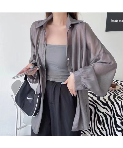 Burner(バーナー)の「【OKUOKU 0909】カラー シアー シャツ oku-tops-677630247305-15(シャツ/ブラウス・レディース・C/D/E/F/A/H/J/K/G/I・FREE)」の5枚目の写真