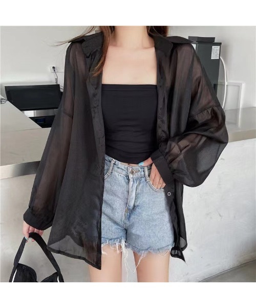 Burner(バーナー)の「【OKUOKU 0909】カラー シアー シャツ oku-tops-677630247305-15(シャツ/ブラウス・レディース・C/D/E/F/A/H/J/K/G/I・FREE)」の6枚目の写真