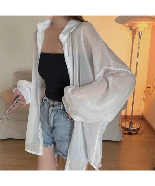 Burner(バーナー)の「【OKUOKU 0909】カラー シアー シャツ oku-tops-677630247305-15(シャツ/ブラウス・レディース・C/D/E/F/A/H/J/K/G/I・FREE)」の8枚目の写真