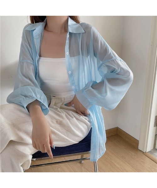 Burner(バーナー)の「【OKUOKU 0909】カラー シアー シャツ oku-tops-677630247305-15(シャツ/ブラウス・レディース・C/D/E/F/A/H/J/K/G/I・FREE)」の20枚目の写真