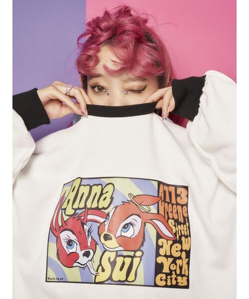 jouetie（ジュエティ）の「ANNA SUI KOZIKトリムプルオーバー【コラボ/スウェット】（スウェット・レディース・ブルー/オフホワイト/ブラック・MEDIUM）」の4枚目の写真