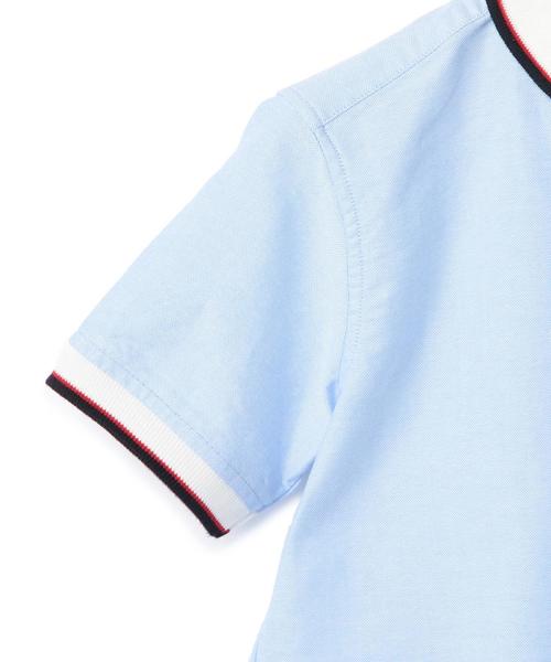 green label relaxing（グリーンレーベルリラクシング）の「オックス リブライン ショートスリーブシャツ◆（シャツ/ブラウス・キッズ・ホワイト/ライトブルー・135/S/105/L/125/M/115/95）」の5枚目の写真