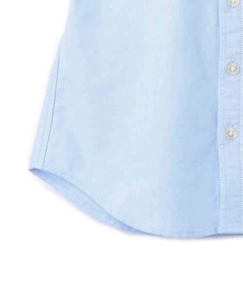 green label relaxing（グリーンレーベルリラクシング）の「オックス リブライン ショートスリーブシャツ◆（シャツ/ブラウス・キッズ・ホワイト/ライトブルー・135/S/105/L/125/M/115/95）」の6枚目の写真