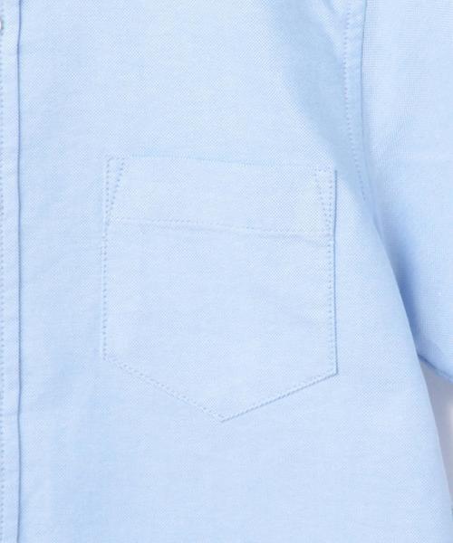 green label relaxing（グリーンレーベルリラクシング）の「オックス リブライン ショートスリーブシャツ◆（シャツ/ブラウス・キッズ・ホワイト/ライトブルー・135/S/105/L/125/M/115/95）」の8枚目の写真