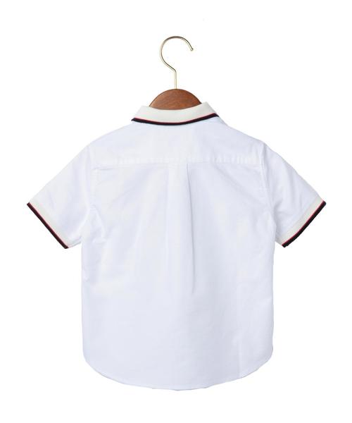 green label relaxing（グリーンレーベルリラクシング）の「オックス リブライン ショートスリーブシャツ◆（シャツ/ブラウス・キッズ・ホワイト/ライトブルー・135/S/105/L/125/M/115/95）」の9枚目の写真