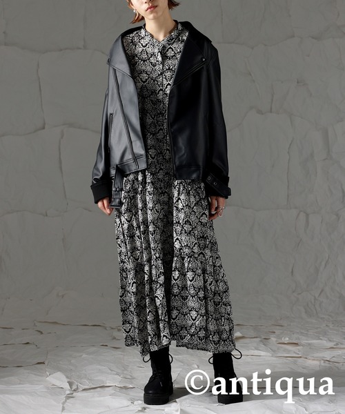 antiqua（アンティカ）の「マットな風合い、上質なライダースジャケット！（ライダースジャケット・レディース・ブラック・M/L）」の4枚目の写真