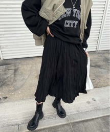 ISOOK | ワッシャープリーツスカート（chiica select） / ワッシャースカート フレアスカート ミモレ丈 低身長(スカート)