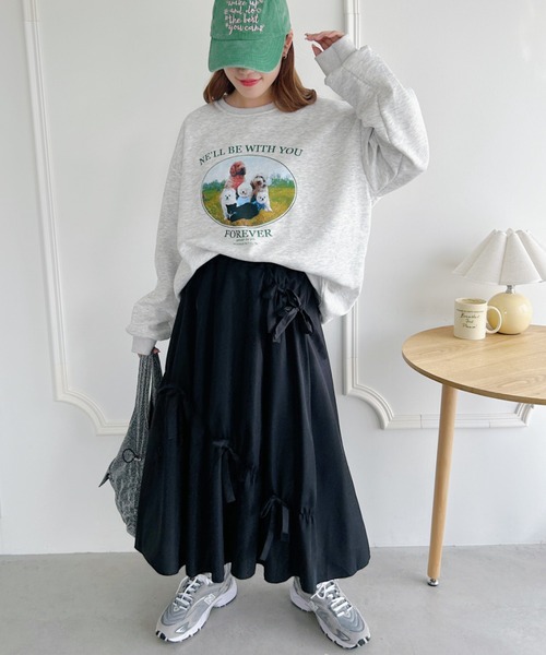 Loueme(ルエム)の「メニーリボンギャザーフレアスカート(スカート・レディース・ブラック/ホワイト/ブラック系その他・FREE)」の17枚目の写真