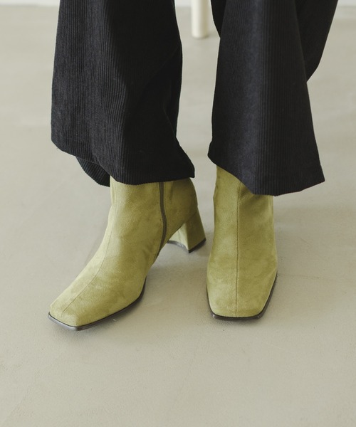 Kastane（カスタネ）の「フェイクスウェードスクエアブーツ（ブーツ・レディース・グリーン/アイボリー・37/38/39）」の12枚目の写真