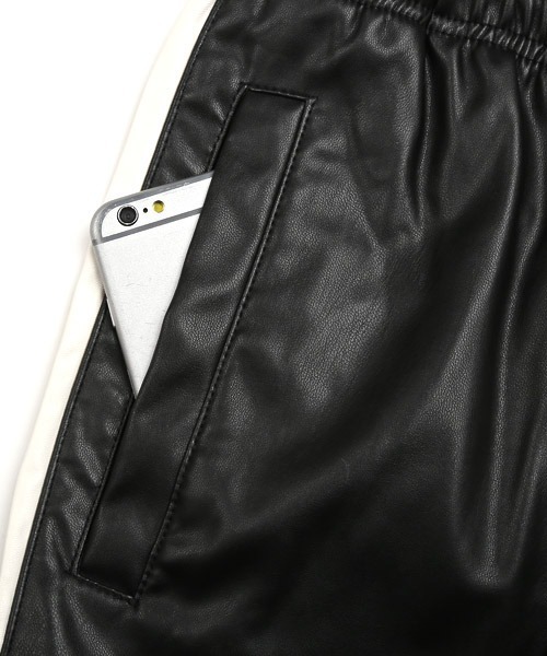 LUXSTYLE(ラグスタイル)の「PUレザージョガーパンツ(その他パンツ・メンズ・ブラック×ホワイト/ブラック×ブラック・M/XL/L)」の20枚目の写真