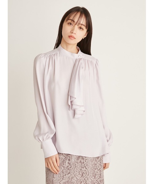 SNIDEL（スナイデル）の「アームスリットブラウス（シャツ/ブラウス・レディース・ピンクベージュ/ホワイト/チェック・FREE）」の2枚目の写真