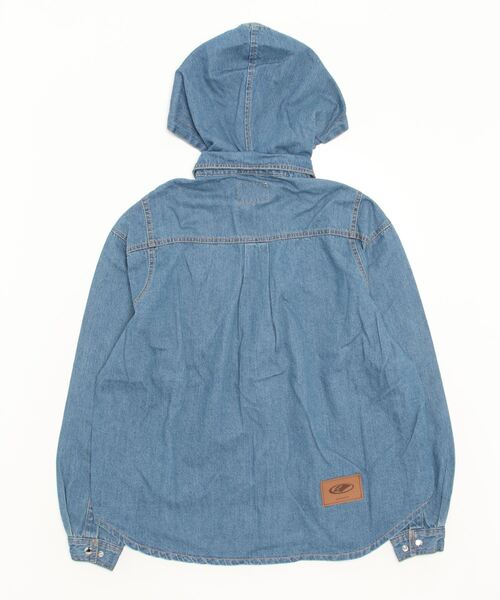 ANOTHERYOUTH(アナザーユース)の「【ANOTHER YOUTH/アナザーユース】denim hood shirts/ デニム フード シャツ デニムシャツ(シャツ/ブラウス・メンズ・ブラック/ブルー・ONE SIZE)」の6枚目の写真