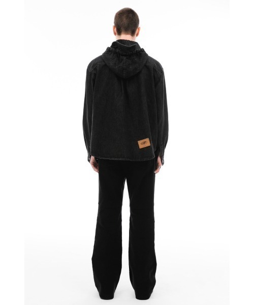 ANOTHERYOUTH(アナザーユース)の「【ANOTHER YOUTH/アナザーユース】denim hood shirts/ デニム フード シャツ デニムシャツ(シャツ/ブラウス・メンズ・ブラック/ブルー・ONE SIZE)」の7枚目の写真