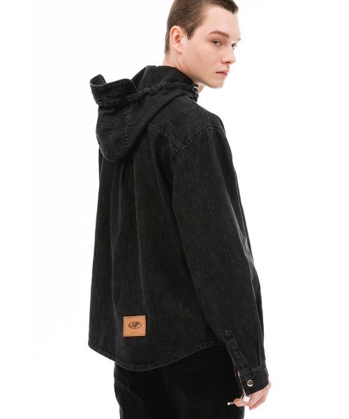 ANOTHERYOUTH(アナザーユース)の「【ANOTHER YOUTH/アナザーユース】denim hood shirts/ デニム フード シャツ デニムシャツ(シャツ/ブラウス・メンズ・ブラック/ブルー・ONE SIZE)」の16枚目の写真