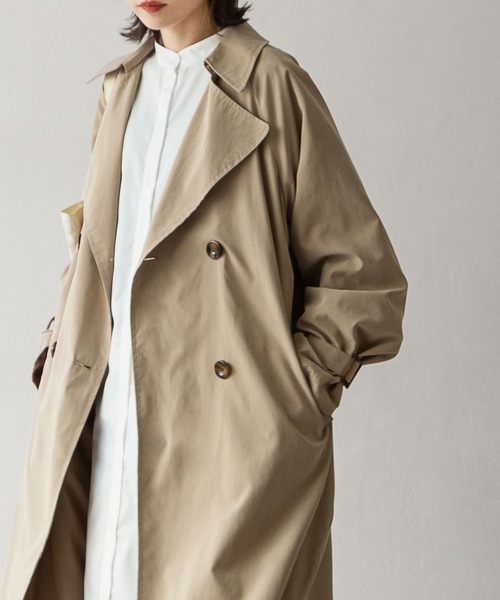 Chillfar（チルファー）の「キャンディ袖BIGトレンチコート（トレンチコート・レディース・グレイッシュベージュ/カーキ/グレー/ベージュ/サンドベージュ/マスタード・MEDIUM/LARGE）」の17枚目の写真