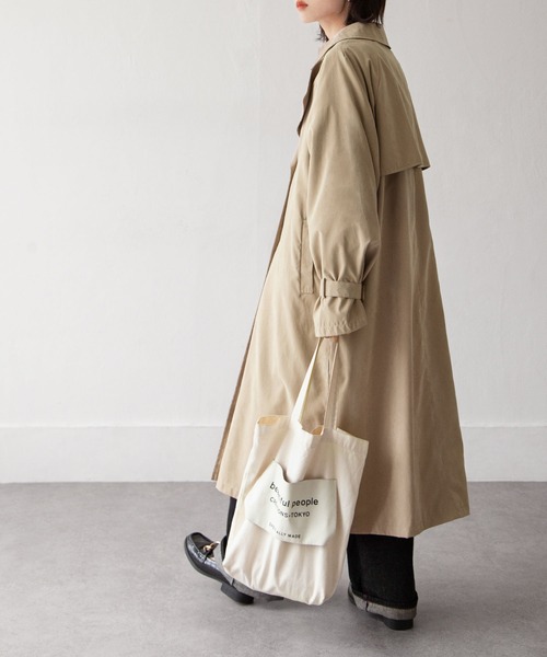 Chillfar（チルファー）の「キャンディ袖BIGトレンチコート（トレンチコート・レディース・グレイッシュベージュ/カーキ/グレー/ベージュ/サンドベージュ/マスタード・MEDIUM/LARGE）」の20枚目の写真