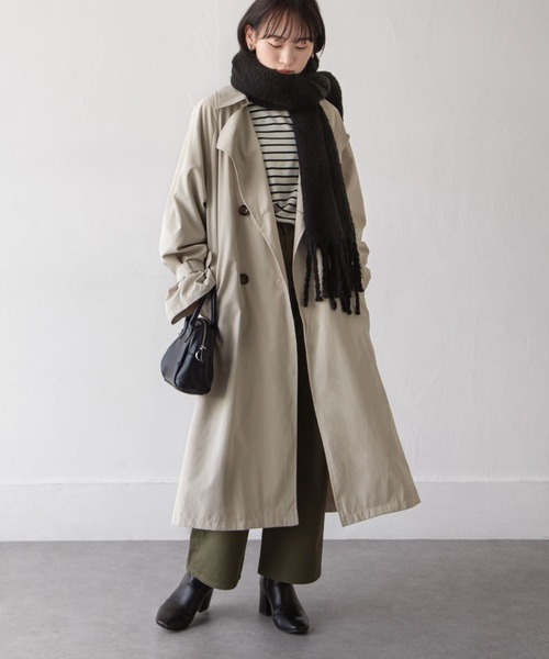 Chillfar（チルファー）の「キャンディ袖BIGトレンチコート（トレンチコート・レディース・グレイッシュベージュ/カーキ/グレー/ベージュ/サンドベージュ/マスタード・MEDIUM/LARGE）」の8枚目の写真