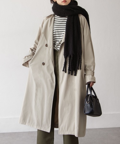 Chillfar（チルファー）の「キャンディ袖BIGトレンチコート（トレンチコート・レディース・グレイッシュベージュ/カーキ/グレー/ベージュ/サンドベージュ/マスタード・MEDIUM/LARGE）」の9枚目の写真