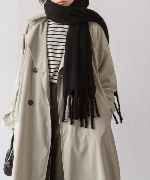 Chillfar（チルファー）の「キャンディ袖BIGトレンチコート（トレンチコート・レディース・グレイッシュベージュ/カーキ/グレー/ベージュ/サンドベージュ/マスタード・MEDIUM/LARGE）」の10枚目の写真