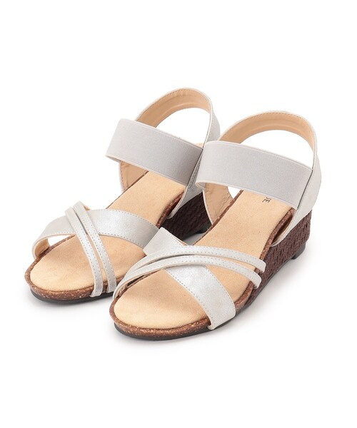 SHOO・LA・RUE(シューラルー)の「◆【累計31万足/シューダル】片手ではける ラウンドクロスサンダル(サンダル・レディース・ゴールド/ネイビー/シルバー/ブラック・25/35/45)」の6枚目の写真