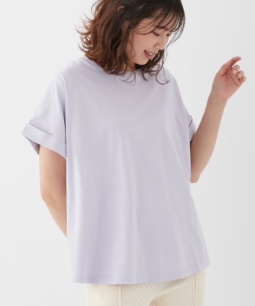 Ocean Pacific(オーシャンパシフィック)の「【OP:オーピー】レディース半袖ピグメントTシャツ(Tシャツ/カットソー・レディース・チャコールグレー/パープル系その他/ベージュ・LARGE/MEDIUM)」の1枚目の写真