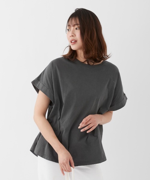 Ocean Pacific(オーシャンパシフィック)の「【OP:オーピー】レディース半袖ピグメントTシャツ(Tシャツ/カットソー・レディース・チャコールグレー/パープル系その他/ベージュ・LARGE/MEDIUM)」の2枚目の写真