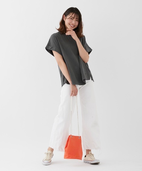 Ocean Pacific(オーシャンパシフィック)の「【OP:オーピー】レディース半袖ピグメントTシャツ(Tシャツ/カットソー・レディース・チャコールグレー/パープル系その他/ベージュ・LARGE/MEDIUM)」の7枚目の写真
